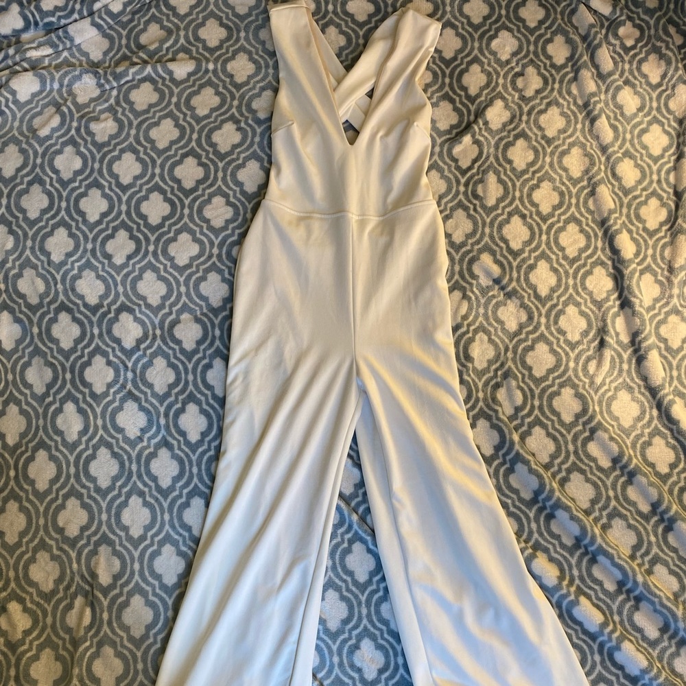 Lulus White Backless Jumpsuit - image 1